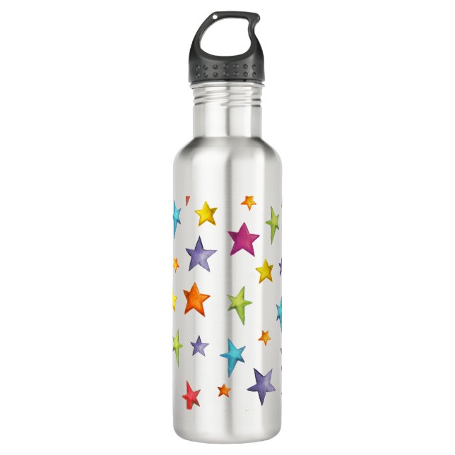 Farbsterne Edelstahlflasche (Vorderseite)