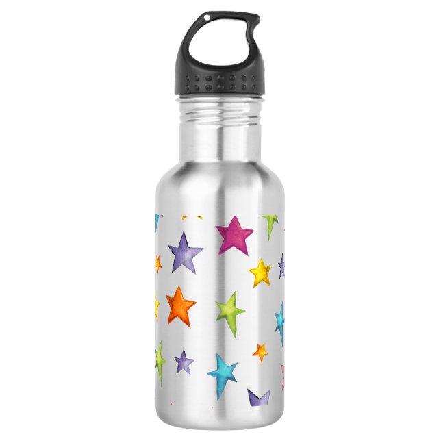 Farbsterne Edelstahlflasche (Vorderseite)