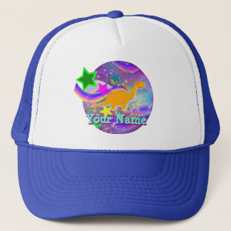 Farbsterne u. Wirbels-coole Dinosaurier-Kappe Truckerkappe
