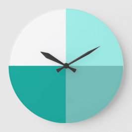 Farbstiche der Aquamarinen, modernen Art-Farbblock Große Wanduhr