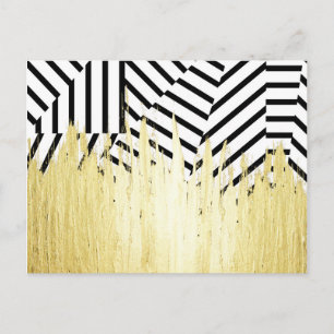 Farbstiche in Imitaten Gold auf schwarzem und weiß Postkarte