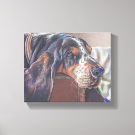 Farbstift zeichnend Hundehund auf Leinwand