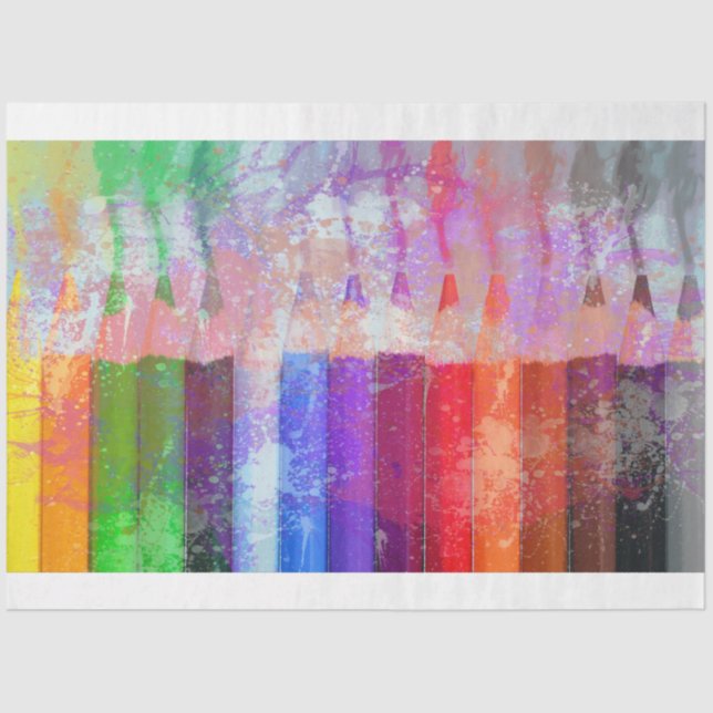 Farbstifte der Fine Art Decoupage 20x30 Seidenpapier (Vorderseite)
