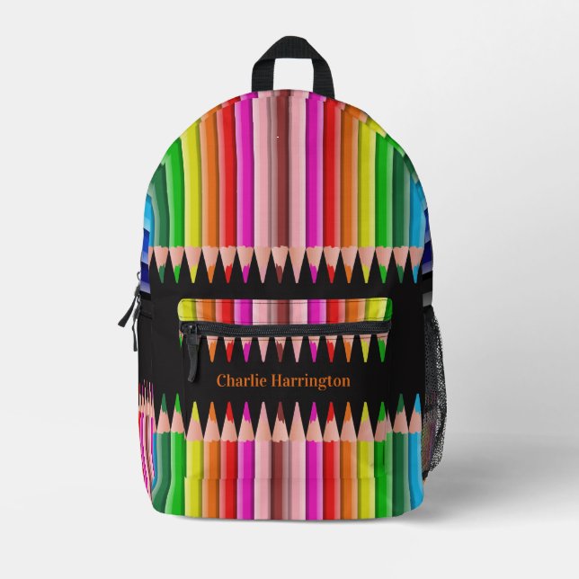 Farbstifte individuelle Name Bedruckter Rucksack (Vorderseite)