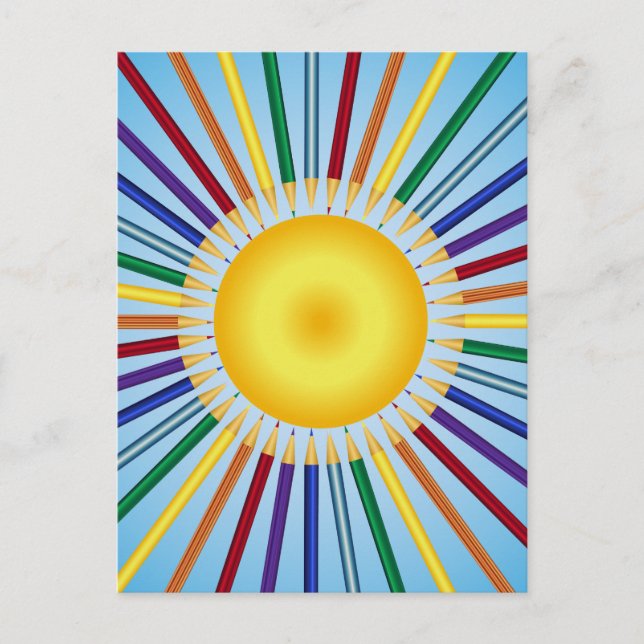 Farbstifte Postkarte (Vorderseite)