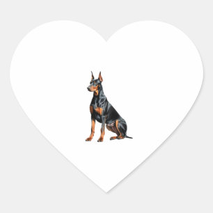 Farbstiftskizze eines Doberman Pinscher. Essen Herz-Aufkleber
