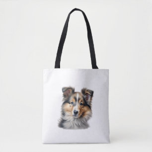 Farbstiftskizze eines Shetland Sheepdog. Essen Tasche