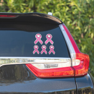 Farbstil Print Pink Ribbon-Bewusstsein Aufkleber