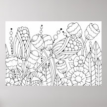 Farbstilisierte Blume für Erwachsene 3