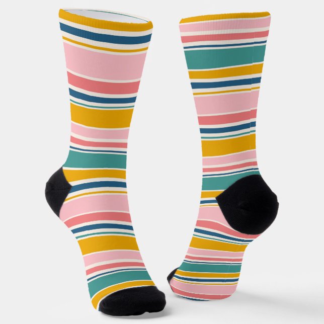 Farbstreifen für den Strand Socken (Gewinkelt)