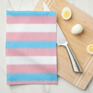 Farbstreifen für den Transgender-Pride-Flag mit we Geschirrtuch