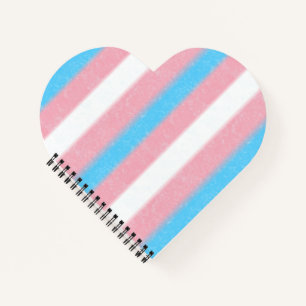 Farbstreifen für den Transgender-Pride-Flag mit we Notizbuch