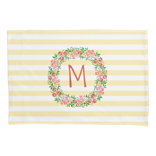 Farbstreifen für Monogramm, Blumendraht, Hübsch Kissenbezug (Vorderseite)