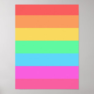Farbstreifen für Pastell-Regenbogen Poster