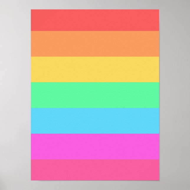 Farbstreifen für Pastell-Regenbogen Poster (Vorne)