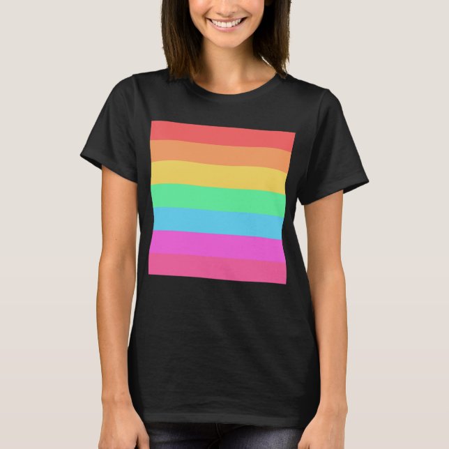 Farbstreifen für Pastell-Regenbogen T-Shirt (Vorderseite)