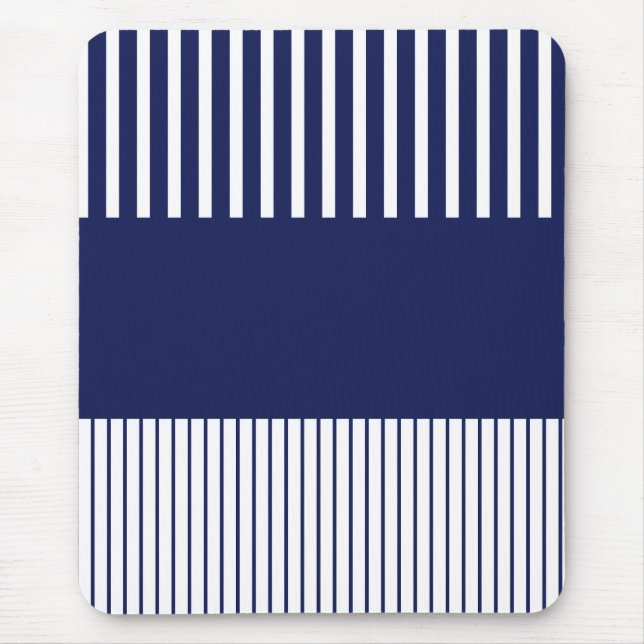 Farbstreifen für Pop - Blau und Weiß Mousepad (Vorne)