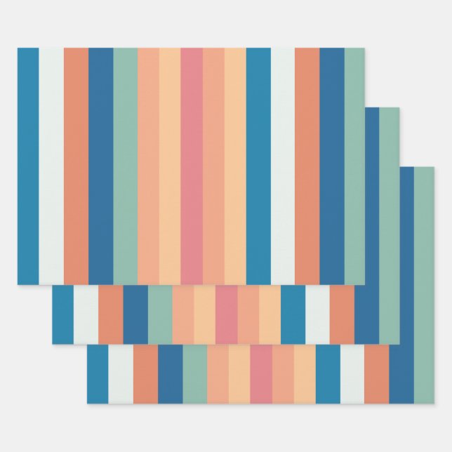 Farbstreifen Geschenkpapier Set (Set)