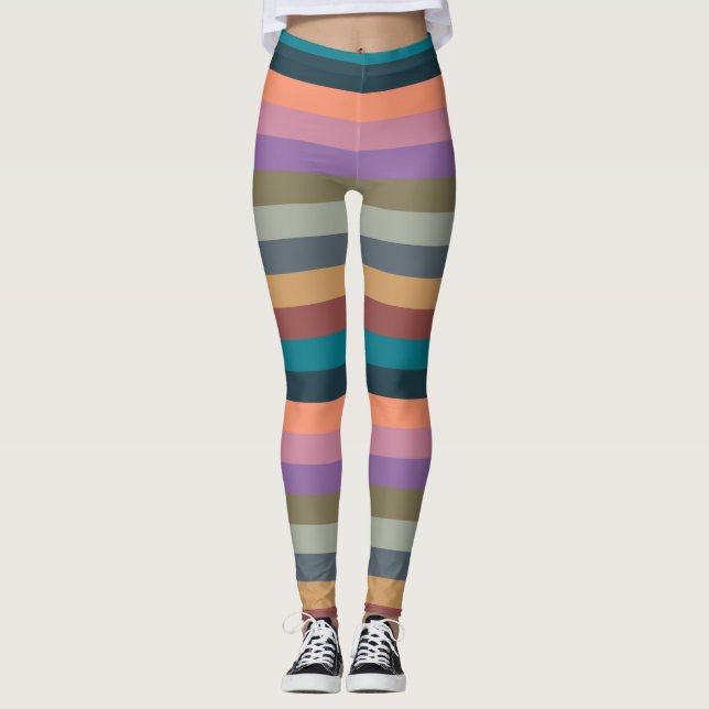 Farbstreifen in bunten Pastellfarben... Leggings (Vorderseite)