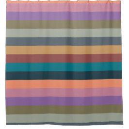Farbstreifen in farbigen Pastellfarben Duschvorhang