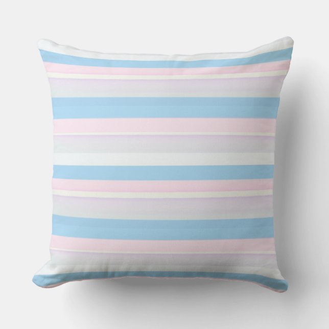 Farbstreifen in rosa blau kissen (Vorderseite)