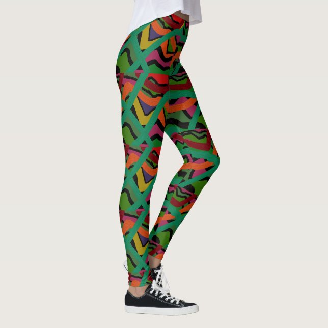 Farbstreifen mit mehreren gemusterten Leggings (Rechts)