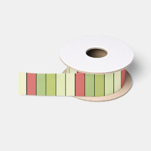 Farbstreifen mit rotem grünem Melon auf Aquarellpa Satinband