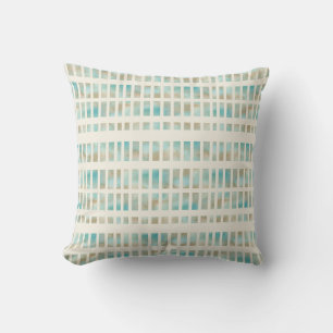 Farbstreifen Musterpattern in Sea Blue Kissen