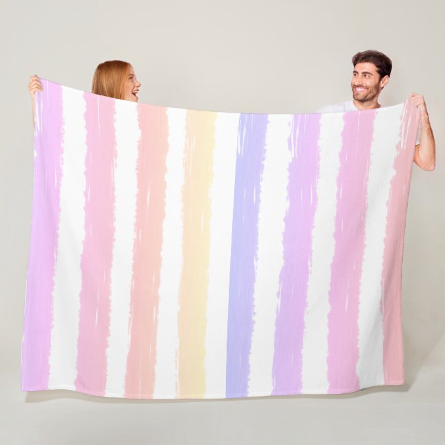 Farbstreifen Pink Peach Gelb Fleecedecke (Beispiel)