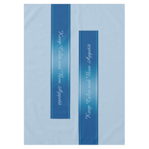 Farbstreifen Streifen Border Deko blau + Ihr Text Tischdecke