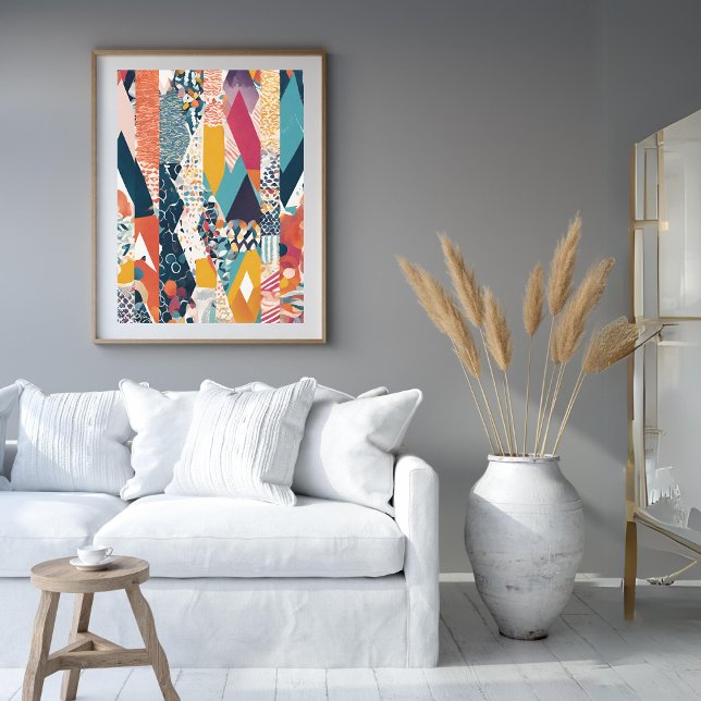 Farbstreifen Überdruckplakat Poster (Color Stripes All-Over Print Poster)