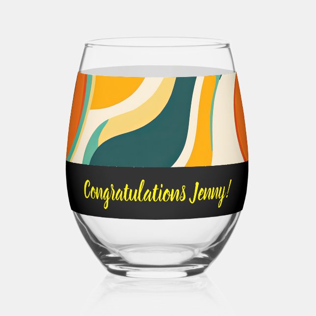 Farbstreifen Weinglas Ohne Stiel (Vorderseite)