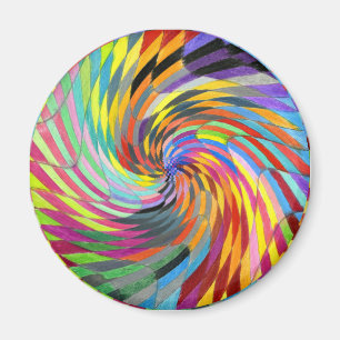 Farbstrudel-karierter psychedelischer magnet