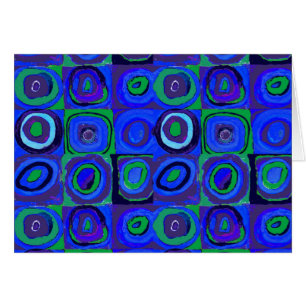Farbstudie Quadrate Carré Cercles bleus