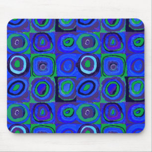 Farbstudie Quadrate Quadrate Blau Kreise Mousepad