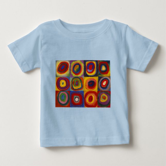 Farbstudie über Quadrat-Kreise von Kandinsky Baby T-shirt (Vorderseite)