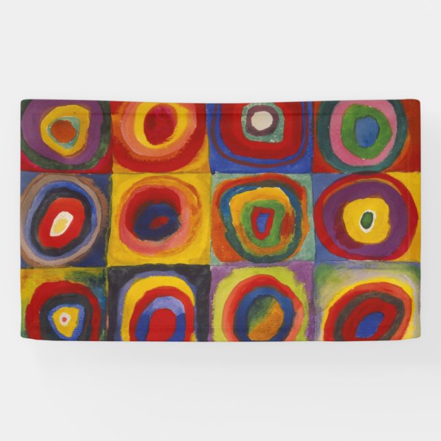 Farbstudie über Quadrat-Kreise von Kandinsky Banner (Horizontal)