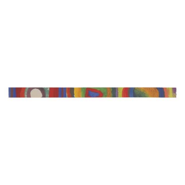 Farbstudie über Quadrat-Kreise von Kandinsky Ripsband (Vorderseite)