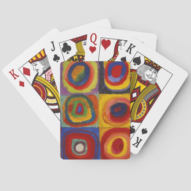 Farbstudie über Quadrat-Kreise von Kandinsky Spielkarten (Rückseite)