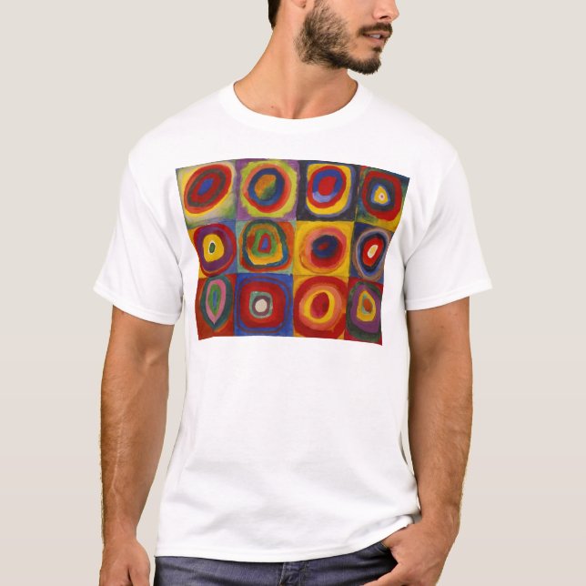 Farbstudie über Quadrat-Kreise von Kandinsky T-Shirt (Vorderseite)