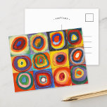 Farbstudie | Wassily Kandinsky Postkarte<br><div class="desc">Kunstmalerei mit dem Titel Color Study,  Squares with Concentric Circles (1913) von der russischen Künstlerin Wassily Kandinsky. Original-Kunstwerk ist eine farbenfrohe abstrakte Studie mit Aquarell,  Gouache und Crison auf Papier. Verwenden Sie die Entwurfstools,  um einen benutzerdefinierten Text hinzuzufügen oder das Bild zu personalisieren.</div>
