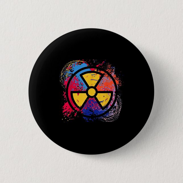 Farbsymbol für Strahlung in der Nuklearmedizin Rad Button (Vorderseite)