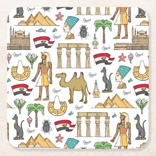 Farbsymbole in Ägypten Rechteckiger Pappuntersetzer (Vorderseite)