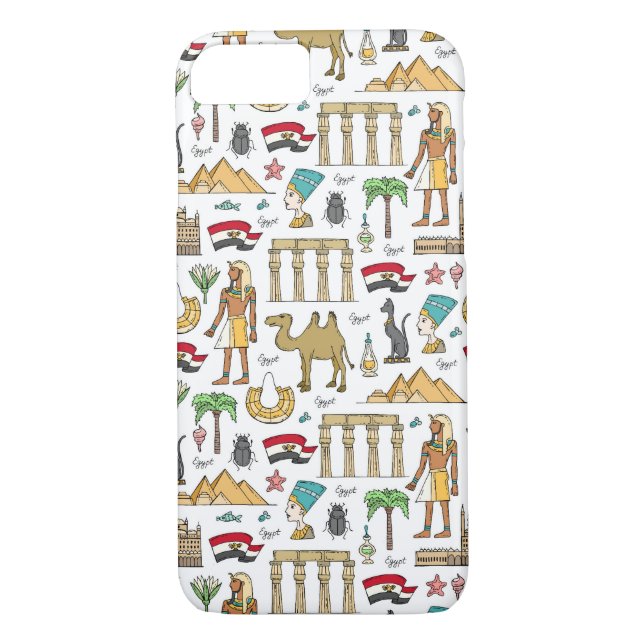 Farbsymbole von Ägypten-Muster Case-Mate iPhone Hülle (Rückseite)