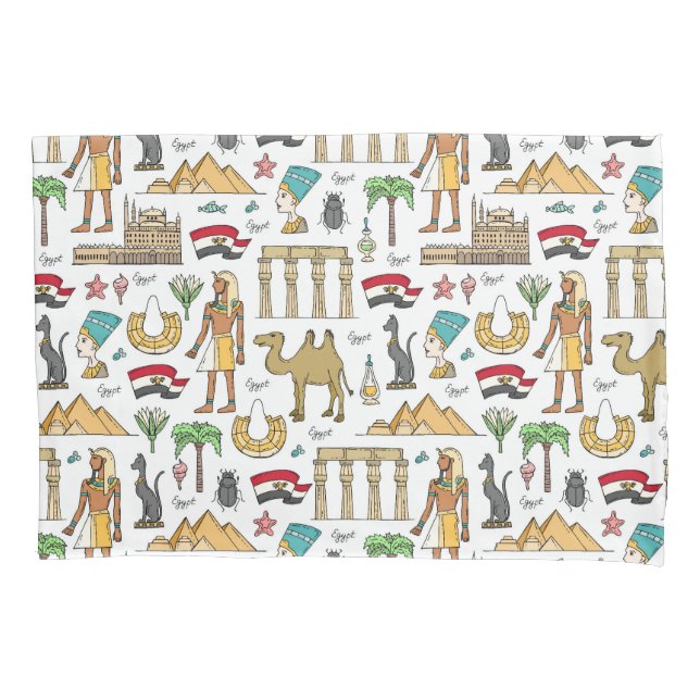 Farbsymbole von Ägypten-Muster Kissenbezug (Vorderseite-Links)
