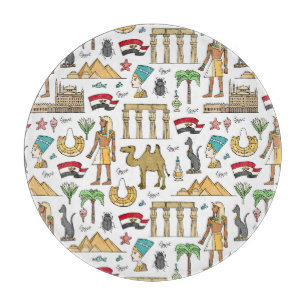 Farbsymbole von Ägypten-Muster Schneidebrett