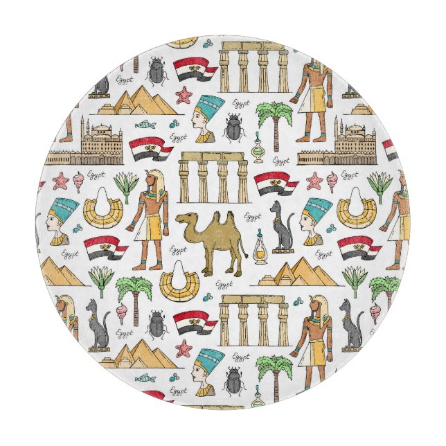 Farbsymbole von Ägypten-Muster Schneidebrett (Vorderseite)