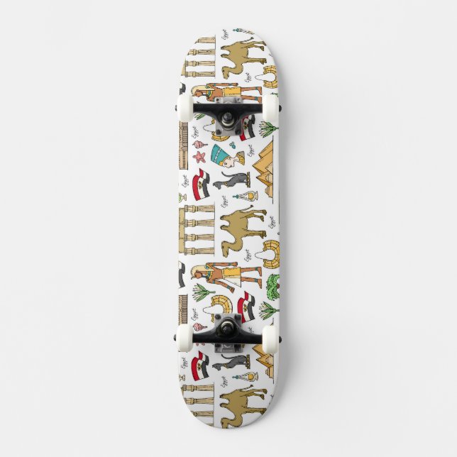 Farbsymbole von Ägypten-Muster Skateboard (Vorderseite)