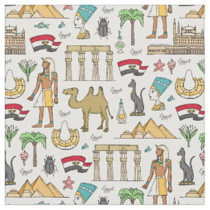 Farbsymbole von Ägypten-Muster Stoff