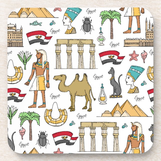 Farbsymbole von Ägypten-Muster Untersetzer (Vorderseite)